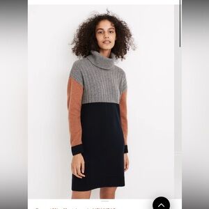 Madewell Colorblock Turtleneck Sweater merino wool Dress
